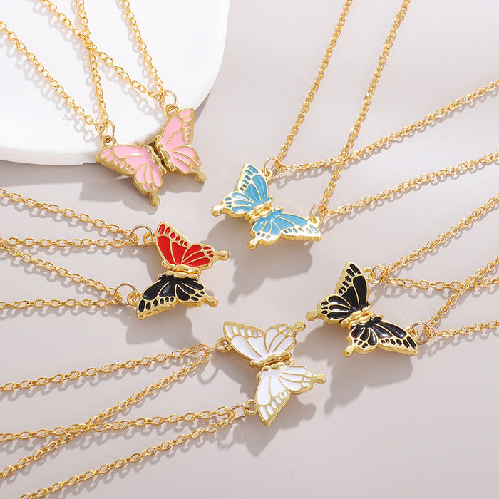 Wholesale Colorful butterfly magnetic necklace, new sweater chain