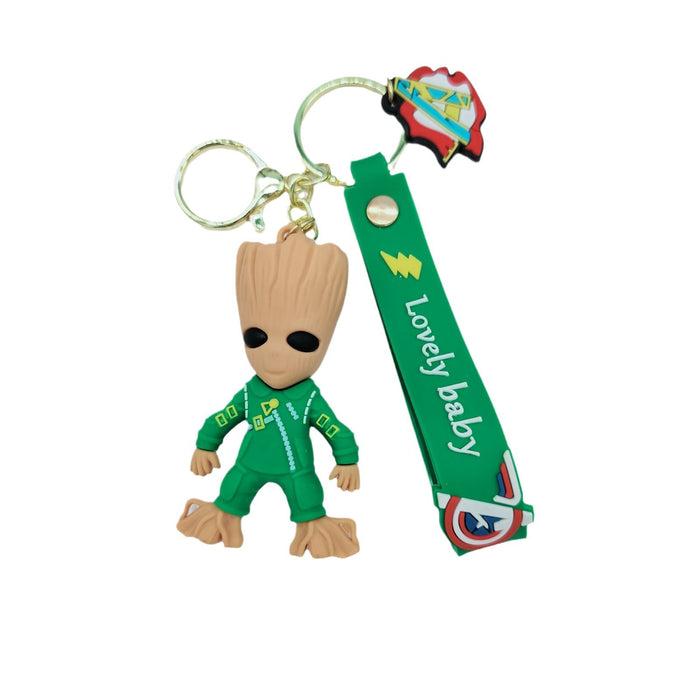 Wholesale Cartoon Doll Galaxy guard keychain tree man Grut three-dimensional schoolbag