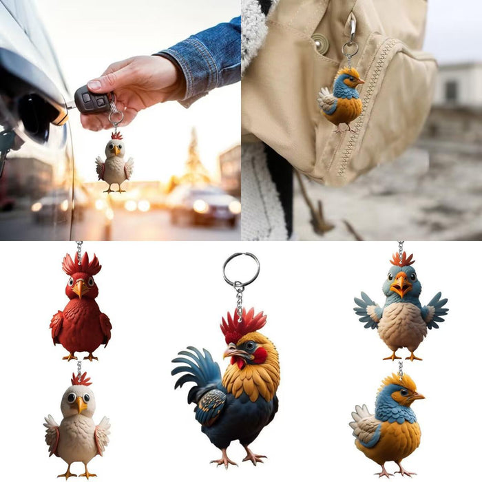 Wholesale Rooster Series Acrylic Keychain JDC-KC-HuiWen009