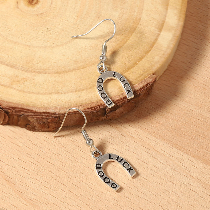 Wholesale Western Cowboy Style Geometric Letter U-Shaped Tassel Earrings Earrings