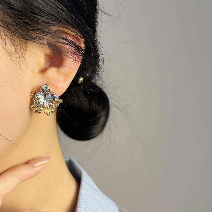 Wholesale Personalized double-layer earrings with fashionable temperament, simple and high-end feel, niche ear accessories