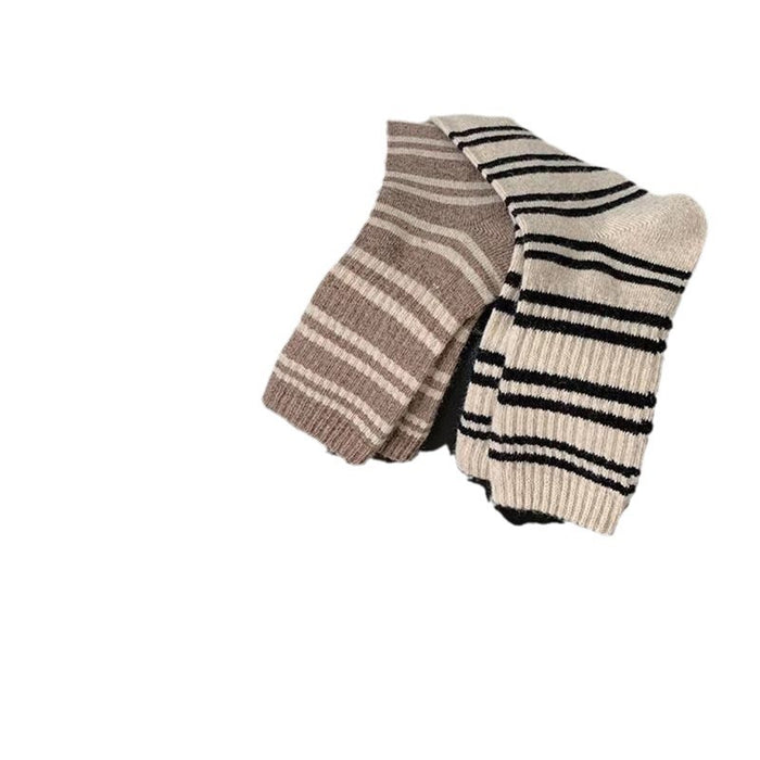 Wholesale Socks for warmth, thick middle tube, striped thick middle tube