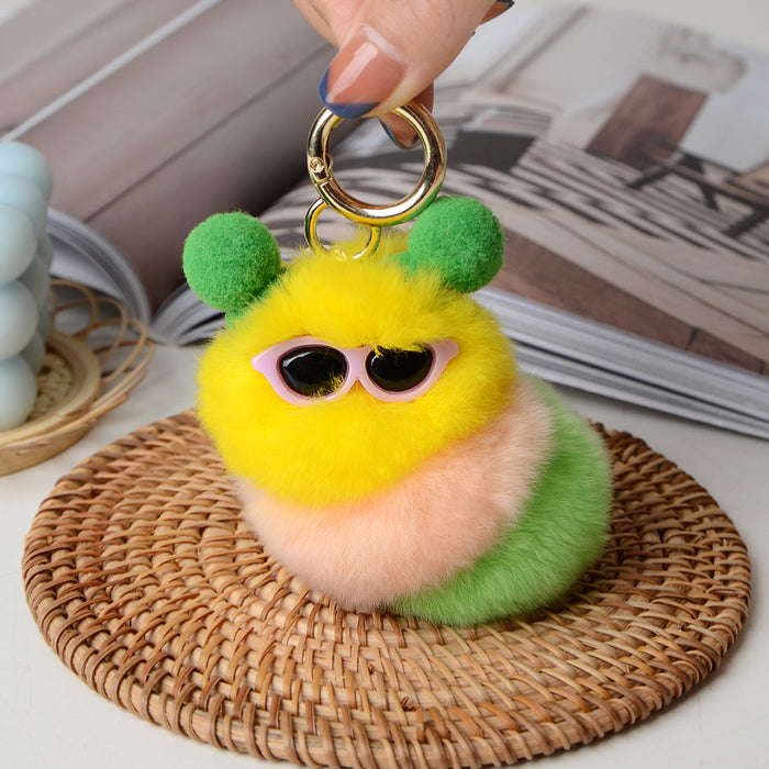 Wholesale Ugly-cute f caterpillar keychain