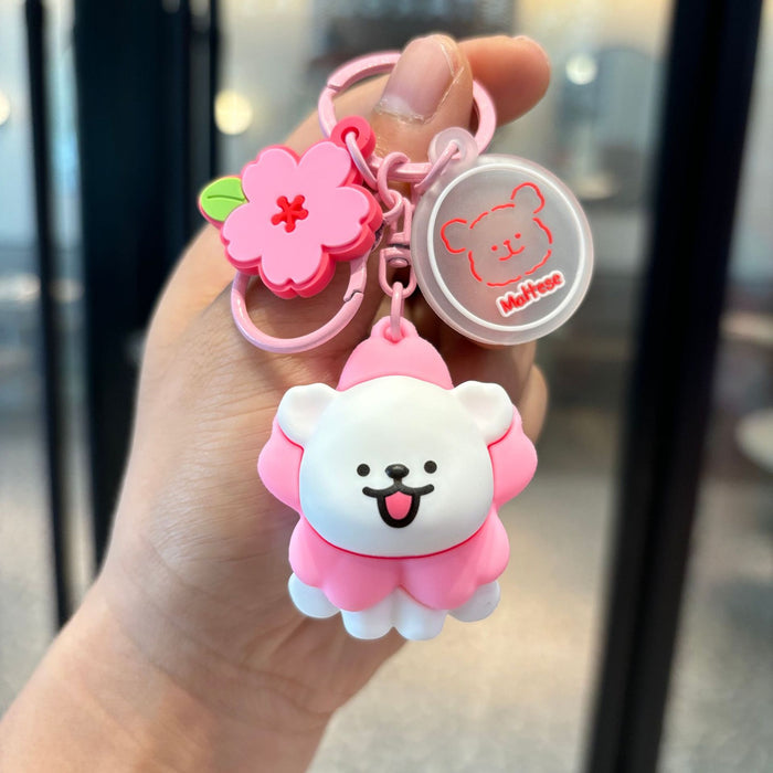 Wholesale Cute puppy  keychain schoolbag pendant