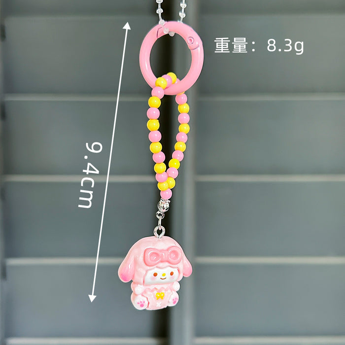 Wholesale Cartoon gift box handmade keychain pendant beaded bracelet backpack ornaments decorative gift