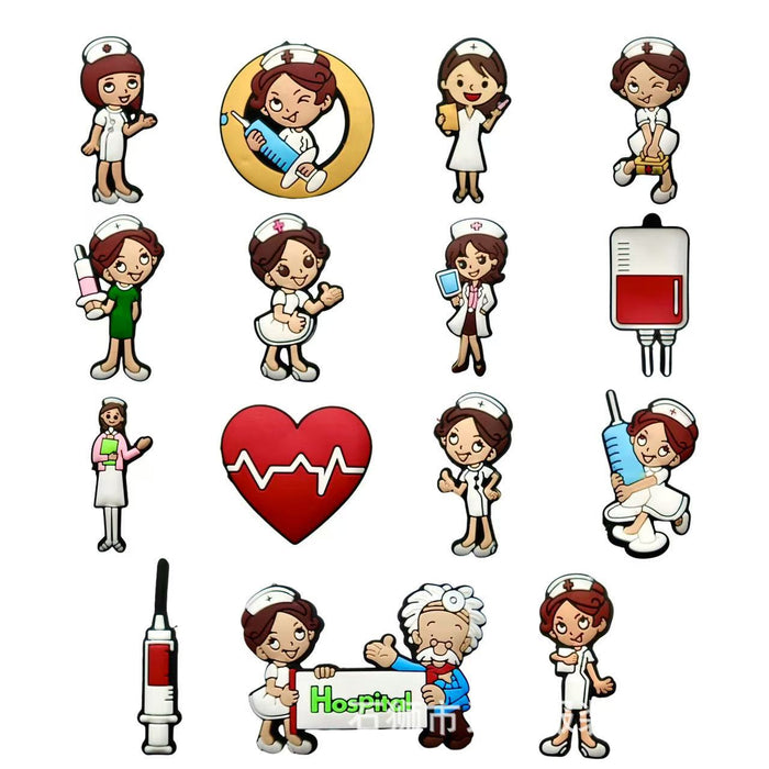 Wholesale 100pcs Medical Angel Cartoon Hole Shoes Decorative Buckle Shoe Flower Buckle Cute Hole Bag Accessories