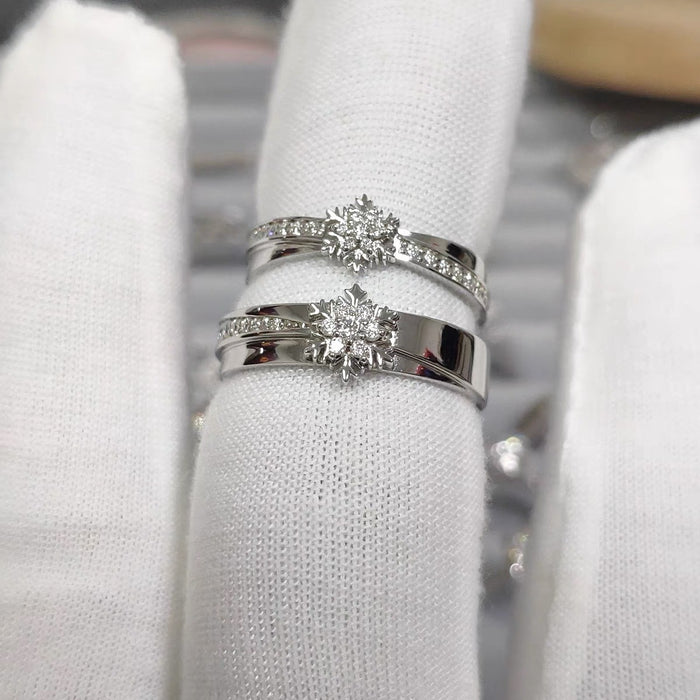 Wholesale Snowflake ring new style, light luxury temperament, personalized design sense, versatile, niche ring ring