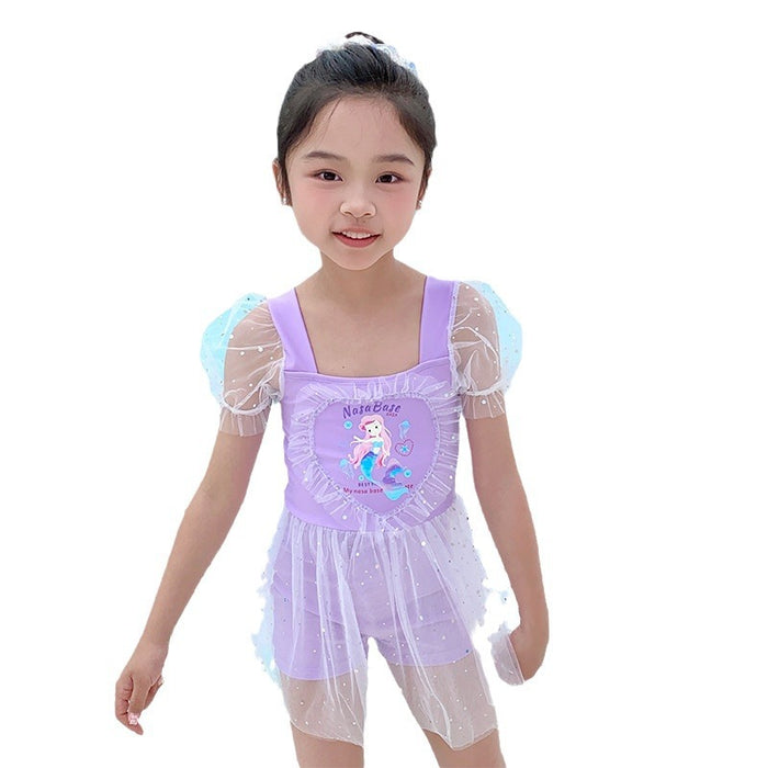 Wholesale Polyester cartoon printed skirt style hot spring swimsuit