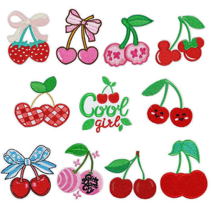 Wholesale  Cherry Embroidered Cloth DIY Patches