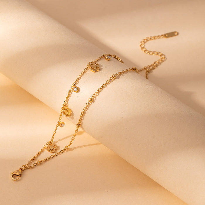 Wholesale Stainless steel fashion diamond bracelet flower geometric