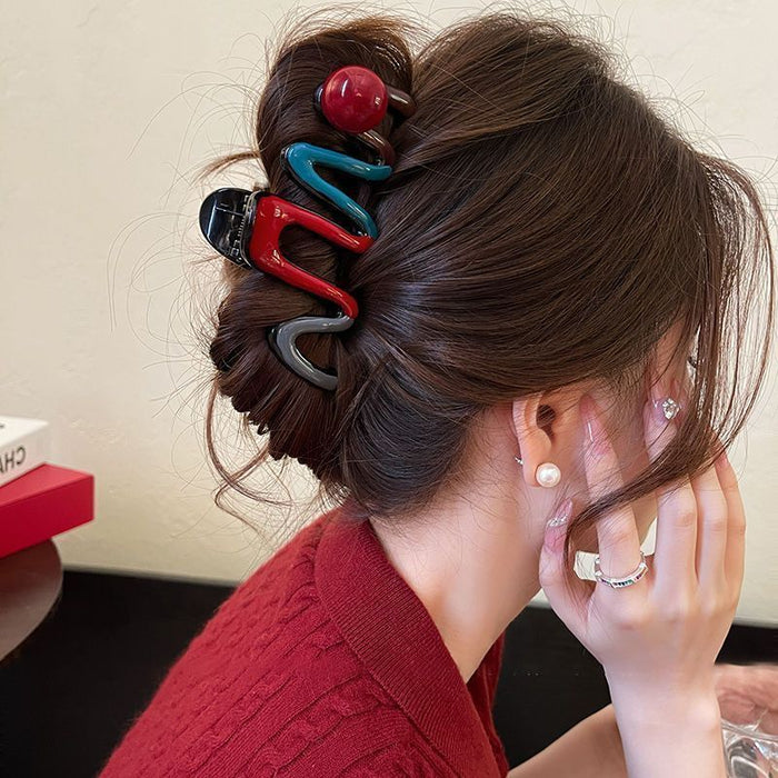Wholesale Contrast color polka dot star button hair clip