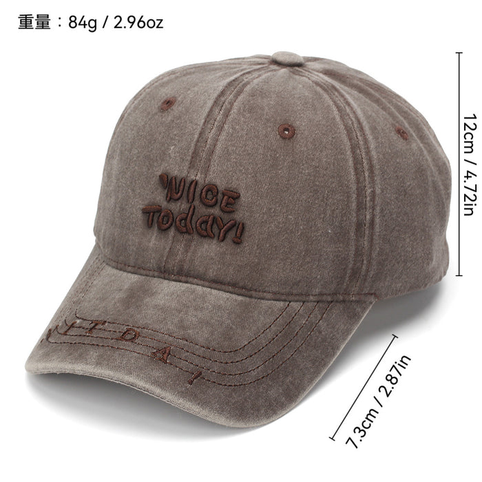 Wholesale Vintage Embroidered Baseball Cap – Grey Distressed Cotton Sun Protection Women' s Fashion Hat