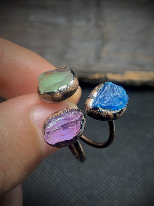 Wholesale Vintage handmade copper plated adjustable ring with an opening