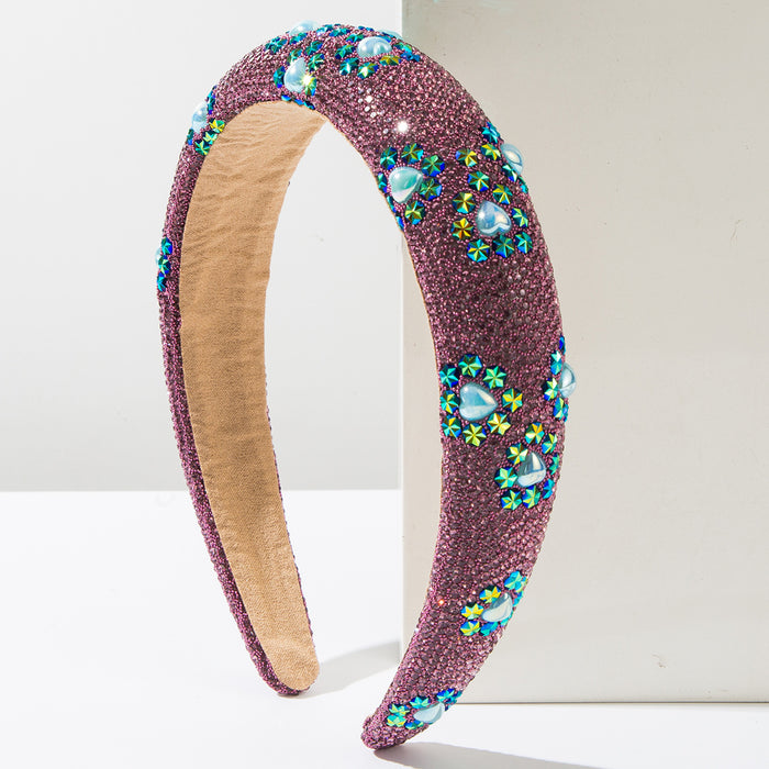 Wholesale Diamond-encrusted sponge height-enhancing headband