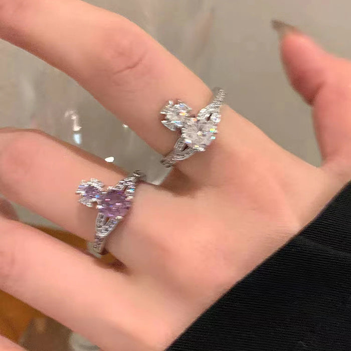 Wholesale Sparkling Diamond Open Adjustable Ring