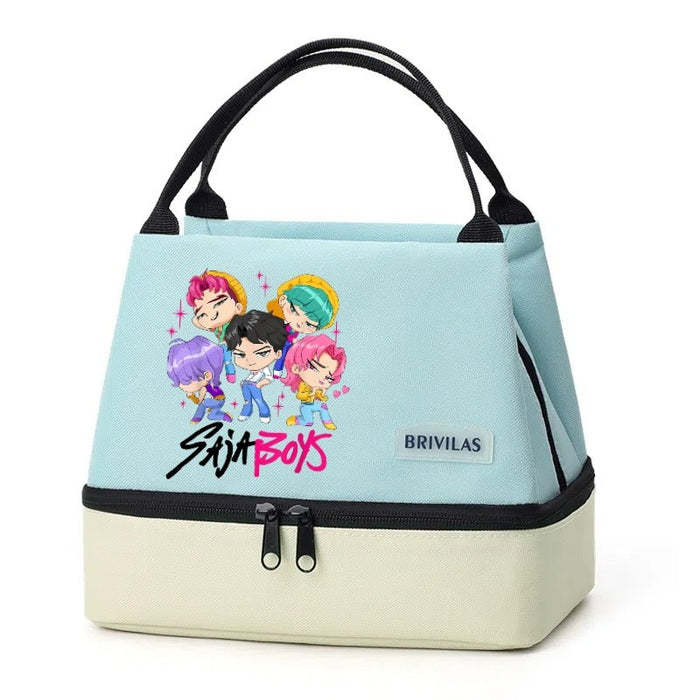 Wholesale Cartoon Cute Colorful Double-Layer Insulated Lunch Bag for Outdoor Use Handbags
