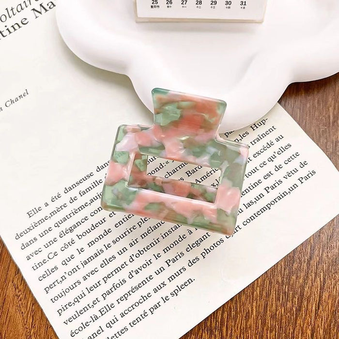 Wholesale Acetate Small Claw Clip Square Star Hollow Mermaid Color Hair Accessory