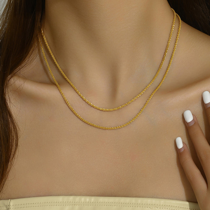 Wholesale Trendy Water Wave Star Necklace Copper Silver Electroplated Fashion Jewelry Accessory