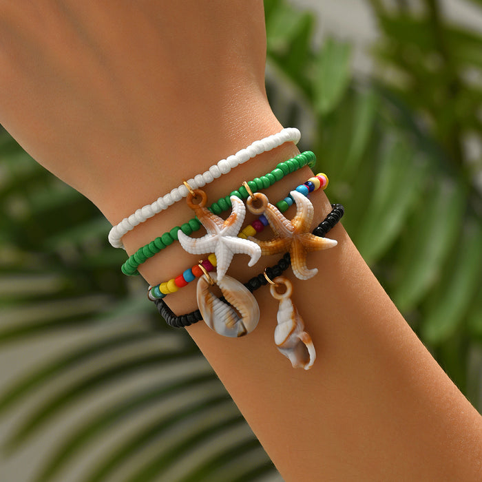 Wholesale Shell Bracelet Set Colored Soft Ceramic Starfish Bracelet