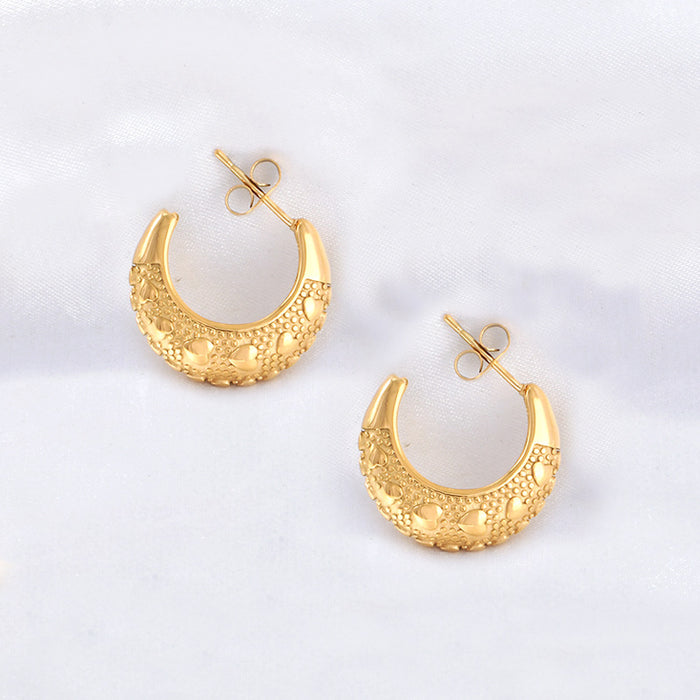 Wholesale  semi-circular  titanium steel earrings for women