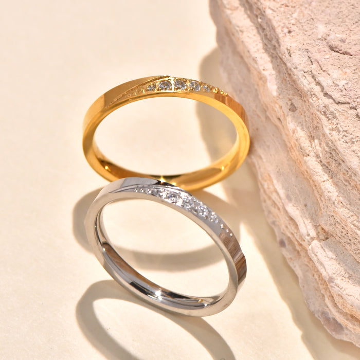 Wholesale 1Pc Beveled Edge Diamond Ring