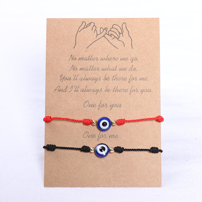 Wholesale Braided Red Rope Evil Eye Bracelet 7 Knots JDC-BT-NHong019