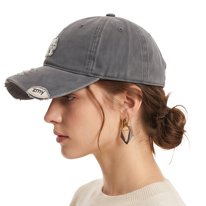 Wholesale Vintage Distressed Baseball Cap Soft Top Black Embroidered Casual Sun Hat