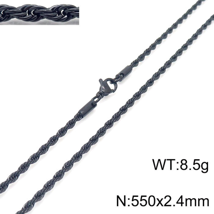 Wholesale Trendy Twist Chain Necklace Titanium Steel Jewelry