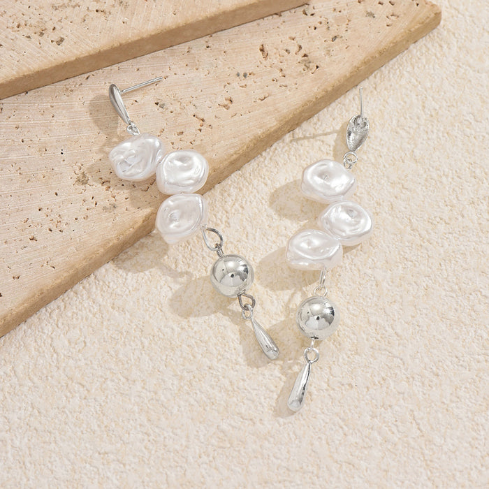 Wholesale Irregular pearl earrings with a light luxury and high-end feel, water droplets, sweet simplicity, and versatile earrings