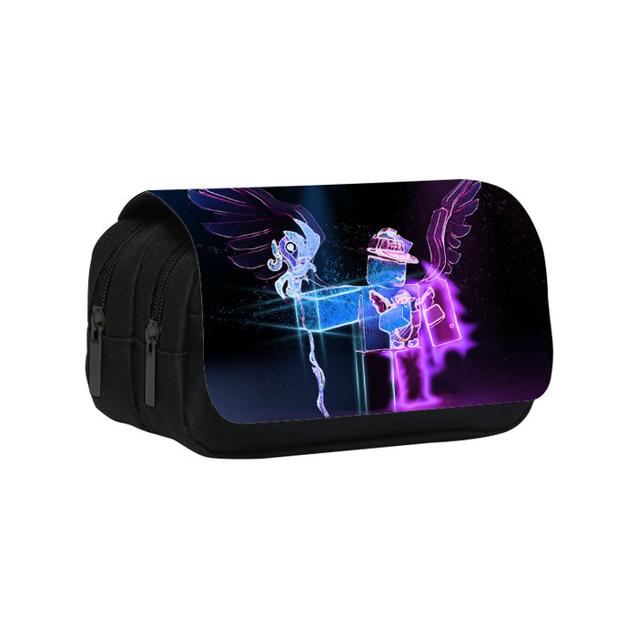 Wholesale Printing Double Layer Pencil Bag Cartoon Storage Bag