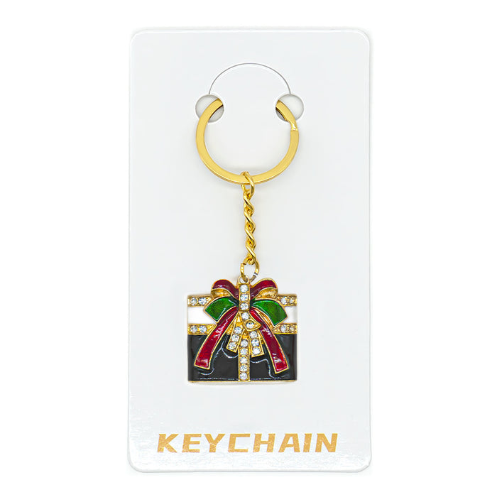 Wholesale Cartoon Christmas Metal Keychain Bag Charm Cute Holiday Gift Accessory