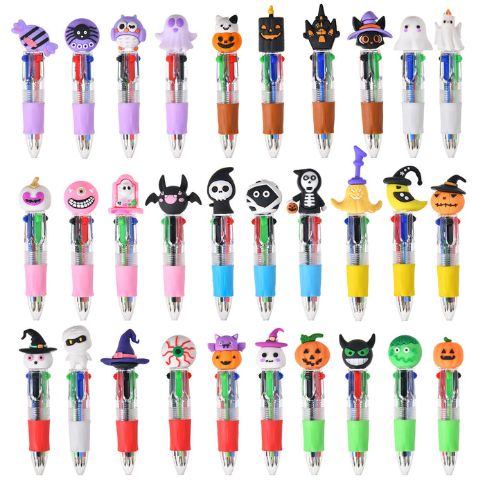 Wholesale 5pcs/ 60pcs  Cartoon Mini Four-Color Ballpoint Pen Cute Primary School Student Handbook Pen Multi-Color Ballpoint Pen Stationery Small Gift