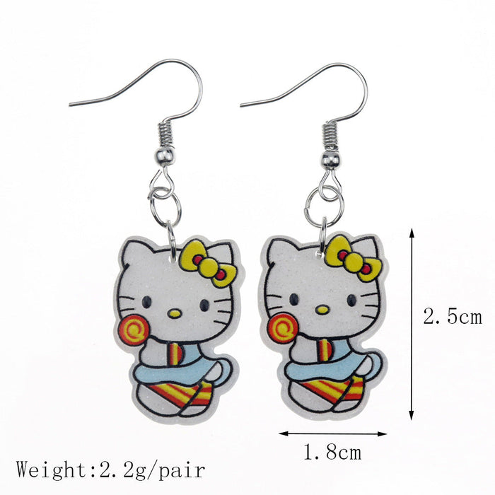 Wholesale Earring Acrylic Cartoon Cute Piggy Cat (S) JDC-ES-niqing001