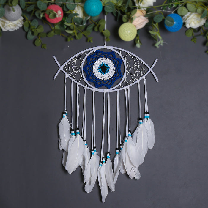 Wholesale Bohemian Evil Eye Dream Catcher Wall Decor Blue