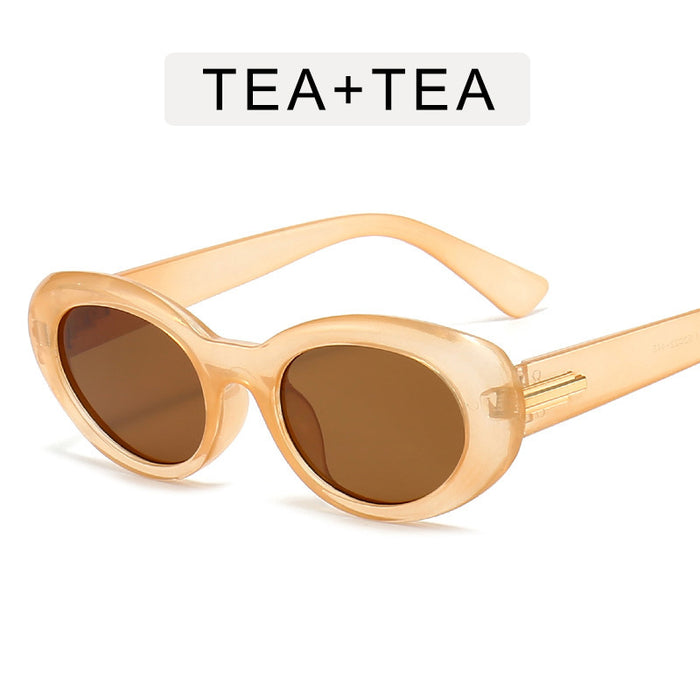 Wholesale Elliptical frame sunglasses for sun shading and UV protection, new minimalist photography sunglasses