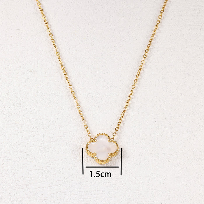 Wholesale Stainless Steel Gold-Plated Four-Leaf Clover Necklace