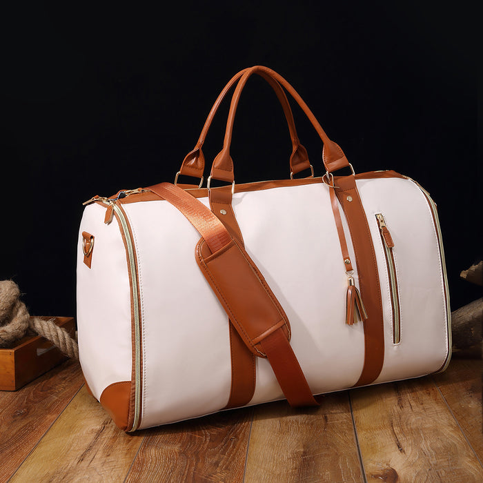Wholesale Travel convenient carry-on clothing bag large PU leather duffel bag for women