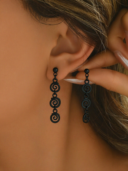 Wholesale Retro Spiral Simple Vintage Creative Alloy Earrings