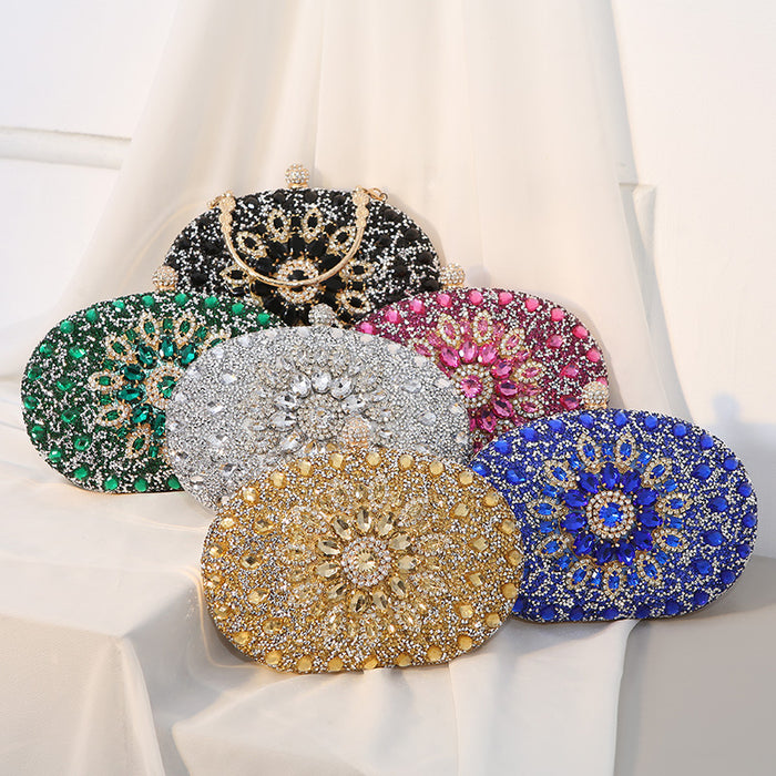 Wholesale Handbag Alloy Flower Diamond Inlaid Banquet Bag JDC-HB-MM003