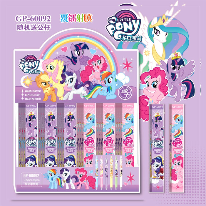 Wholesale Pony Blind Box Pen Cartoon Gel Pen Metal Pen Clip Press Neutral Black Laser