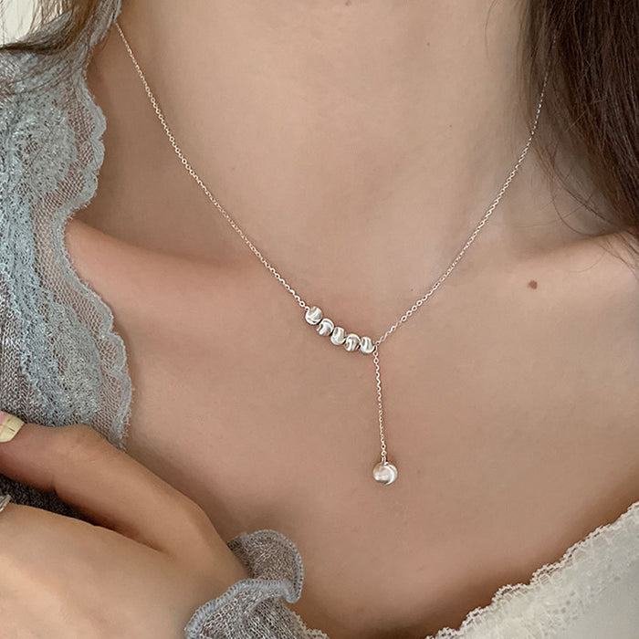 Wholesale Metal Small Ball Pendant Necklace Women's Neck Chain