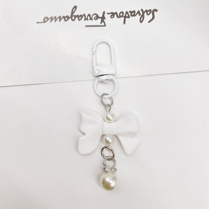 Wholesale Soft Touch Lacquer Bow Keychain Mixed Color Plastic Bag Charm MOQ≥2