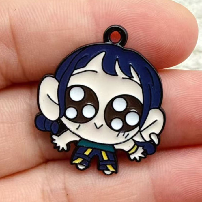 Wholesale 10pcs Cartoon Anime Oil Drip Alloy DIY Earrings,  Keychains,  and Pendants . . .