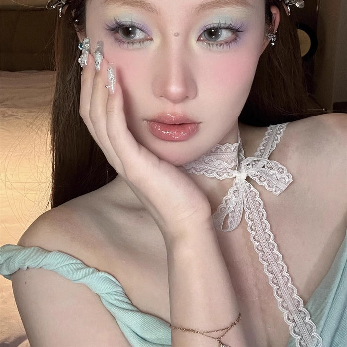 Wholesale Lace bow necklace, women's necklace accessories, collarbone chain, neck strap, temperament neck collar