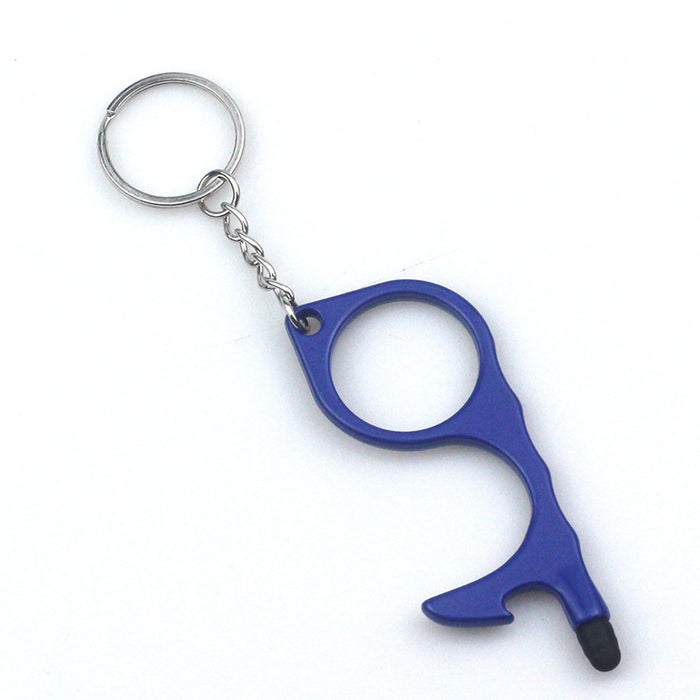 Wholesale Non-contact Door Opening Anti-contact Door Opening Metal Keychain JDC-KC-TouMS079