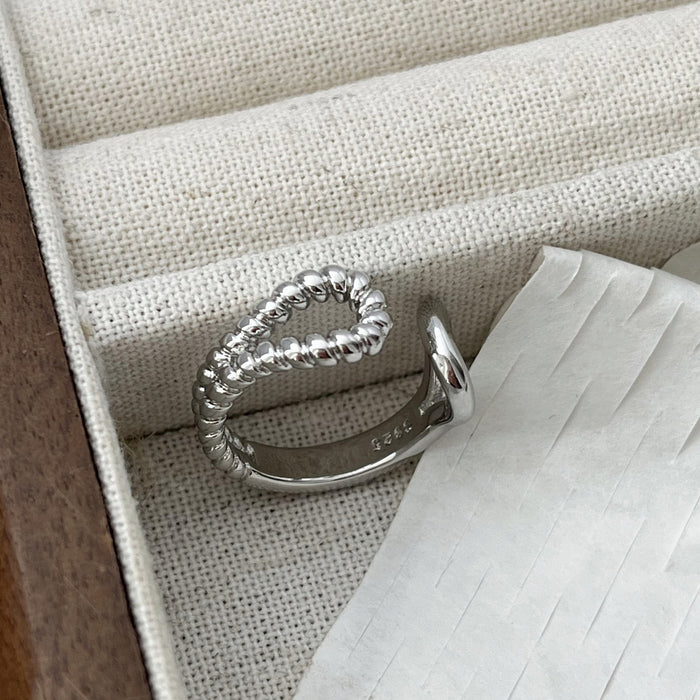 Wholesale Water drop hollowed out Fried Dough Twists opening ring is versatile, fashionable, personalized, high-level, small ring