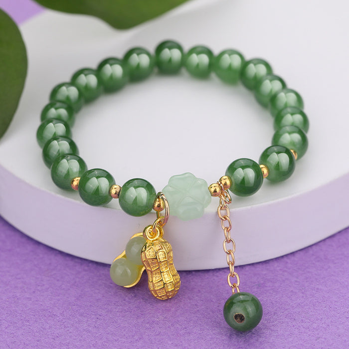 Wholesale Ethnic style aventurine bracelet peace buckle glass bracelet