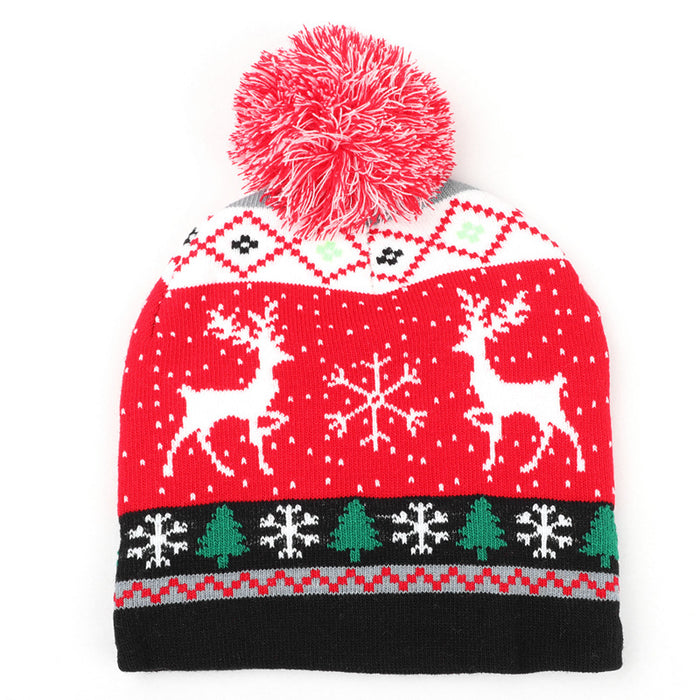 Wholesale Autumn and Winter New Christmas Knitted Jacquard Hat Unisex Warm Pullover Hat with Ball Decorative Cold Hat