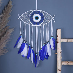 Wholesale Bohemian Evil Eye Dream Catcher Wall Decor Blue