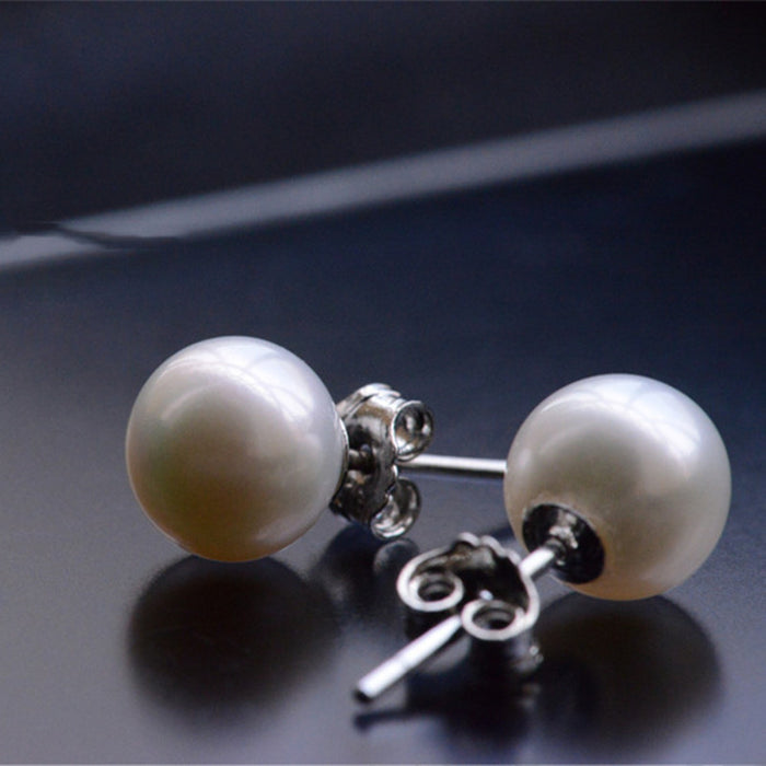 Wholesale Fashionable silver plated needle pearl earring jewelry